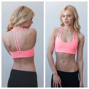 MONTIEL Teardrop Sports Bra Coral Pink Size Medium